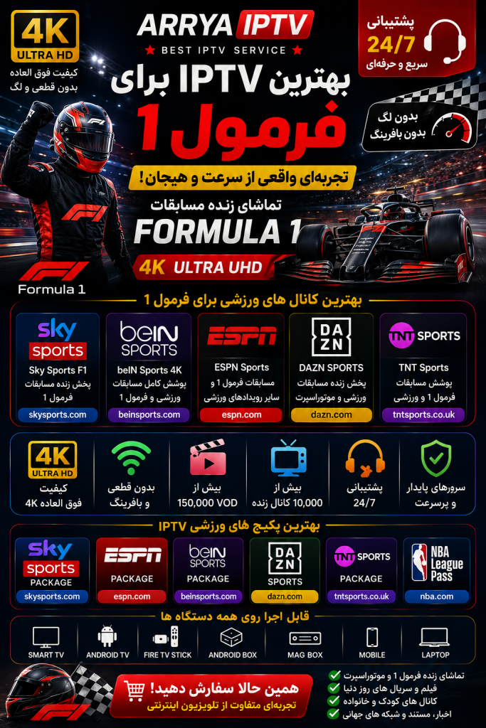 بهترین IPTV برای فرمول 1 و مسابقات Formula 1 4K